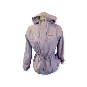 Columbia Auroras Wake Rain Jacket Windbreaker Purple Size M Cinch Waist Hooded